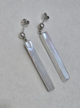 Pendientes Plata 925 Ley Madre Perla