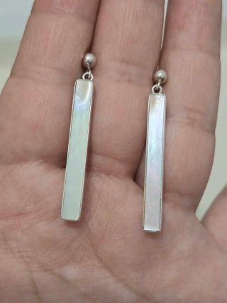 Pendientes Plata 925 Ley Madre Perla