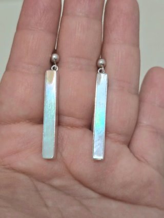 Pendientes Plata 925 Ley Madre Perla