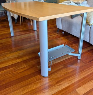 Mesa escritorio curva haya 160 cm con soporte PC