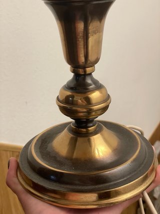 Lámpara de mesa vintage tela y metal