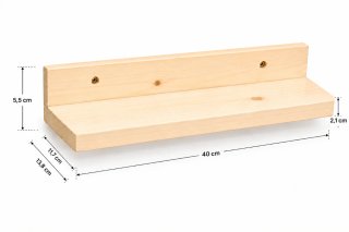 Estante de pared Madera Maciza (40cm)