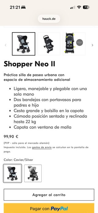 Silla de paseo Hauck Shopper Neo II