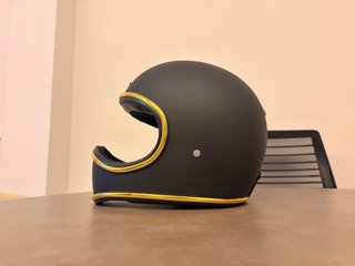 Casco Moto Vintage Negro Mate - Talla L (Nuevo)