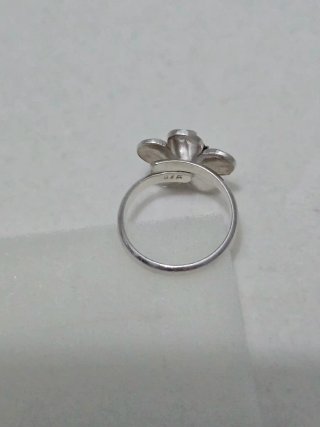 Anillo Plata 925 Flor Negra