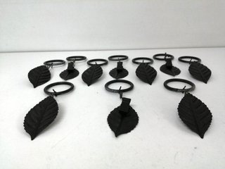 10 Anillas con Ganchos Hoja Clip Cortinas