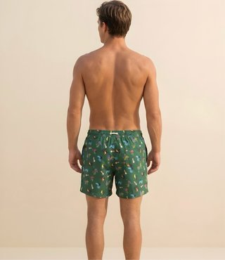 Costume Da Bagno Verde Con Fantasia Taglia S Uomo