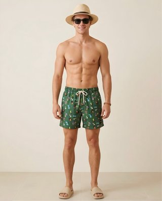 Costume Da Bagno Verde Con Fantasia Taglia S Uomo