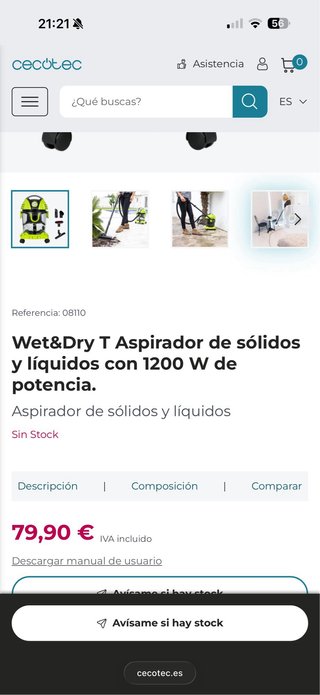 Aspirador Cecotec Wet & Dry