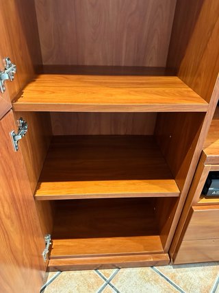 Mueble TV madera maciza y cristal