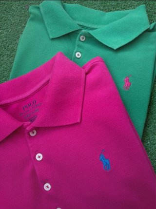 2Polos Ralph Lauren Verdes y Rosas