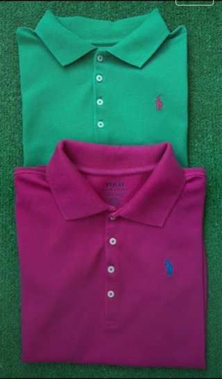 2Polos Ralph Lauren Verdes y Rosas