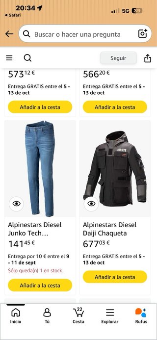 Chaqueta Alpinestars Daiji Diesel talla XL
