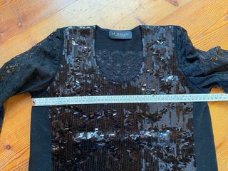 Maglia Le Maglie pizzo e paillettes nera