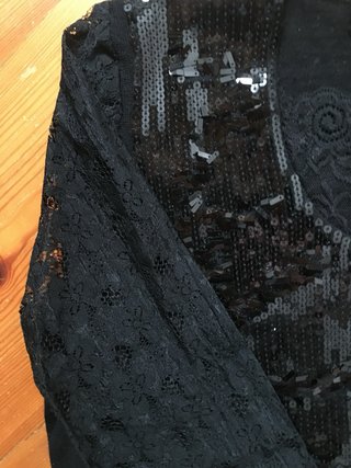 Maglia Le Maglie pizzo e paillettes nera