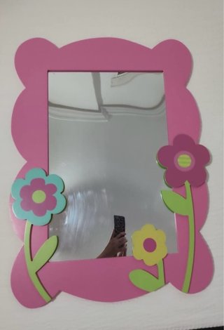 Espejo decorativo infantil flores