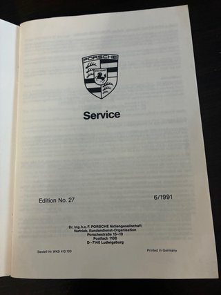 Libro Porsche service 1991