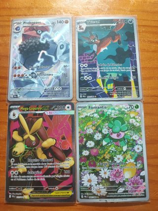 Lote 4 Cartas Pokémon: Probopass, Thievul, Mega-Lo