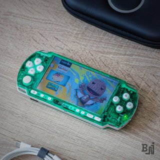 PSP 3000 Mint Glaze USB-C ARK-4 64GB Batteria Nuova