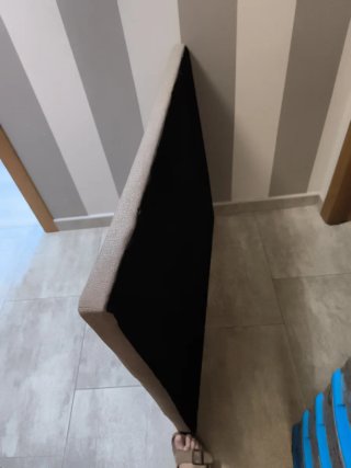 Cabezal de cama 90 cm tela beige