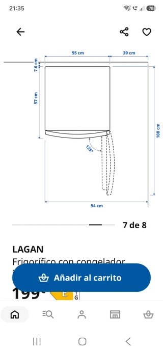 Frigorífico con congelador LAGAN IKEA