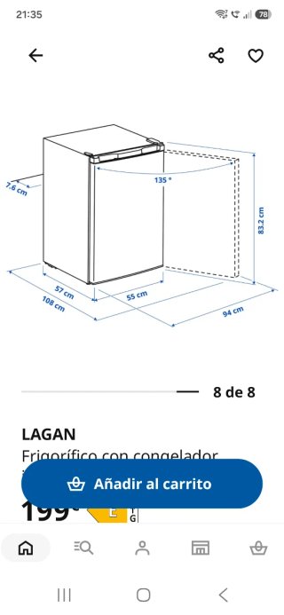 Frigorífico con congelador LAGAN IKEA