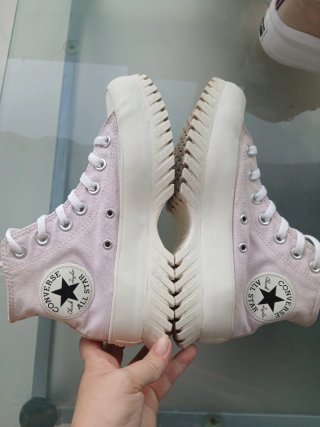 Zapatillas Converse altas rosa y blanco T37