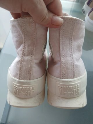 Zapatillas Converse altas rosa y blanco T37