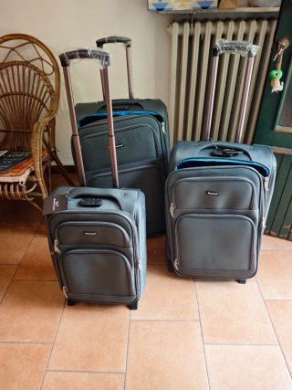 Set 3 Trolley Valigie Grigie