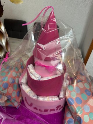 Tarta de pañales personalizada Valeria
