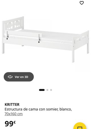 Cama infantil KRITTER 70x160 cm blanca + colchon