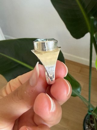 Anello Argento 925 con Acquamarina Ovale