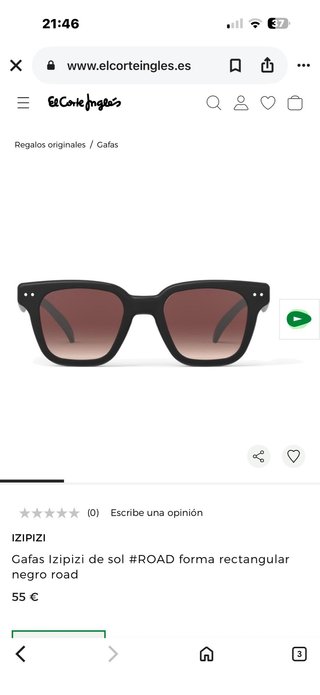 Gafas de sol Izipizi #ROAD Rectangulares Negras