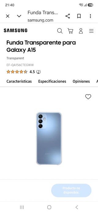 Funda Samsung Galaxy A15 y A15 5G Transparente