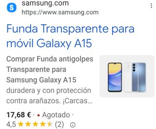 Funda Samsung Galaxy A15 y A15 5G Transparente
