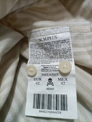 Camisa Scalpers Rayas Beige Talla L