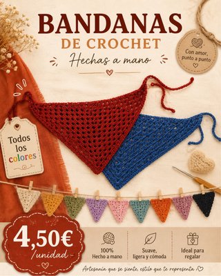 Bandana Crochet Hecha a Mano