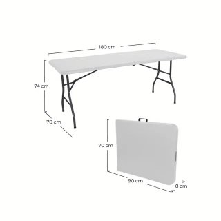 Mesa Plegable Rectangular 180x70x74 NUEVA