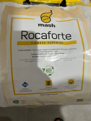 Almohada Mash Rocaforte 40x70cm Nueva