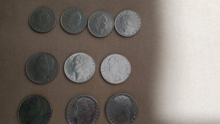 Lote de monedas italianas L.50 y L.100