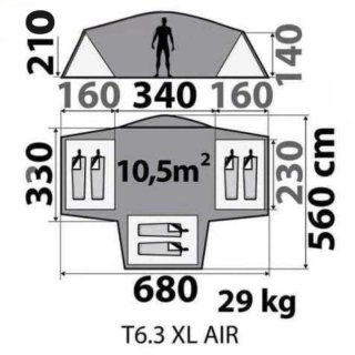 Tienda de campaña Quechua T6.3 XL Air C