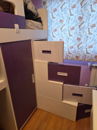 Mueble juvenil con escritorio y armarios
