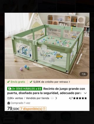 Parque de juegos infantil 180x150 cm