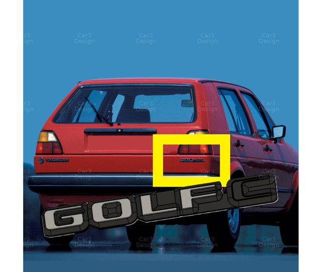 VW GOLF MK2 EMBLEMA TRASERO [GOLF, C, CL, GL, GLI]