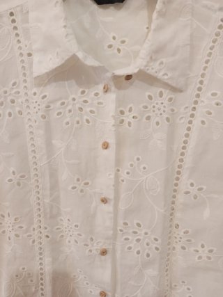 Blusa bordada blanca Zara Talla M