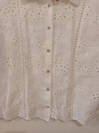 Blusa bordada blanca Zara Talla M