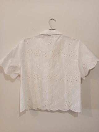 Blusa bordada blanca Zara Talla M