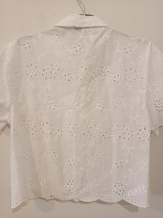 Blusa bordada blanca Zara Talla M