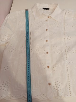 Blusa bordada blanca Zara Talla M