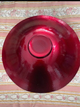 Vaso e Piatto IVV Vetro Rosso